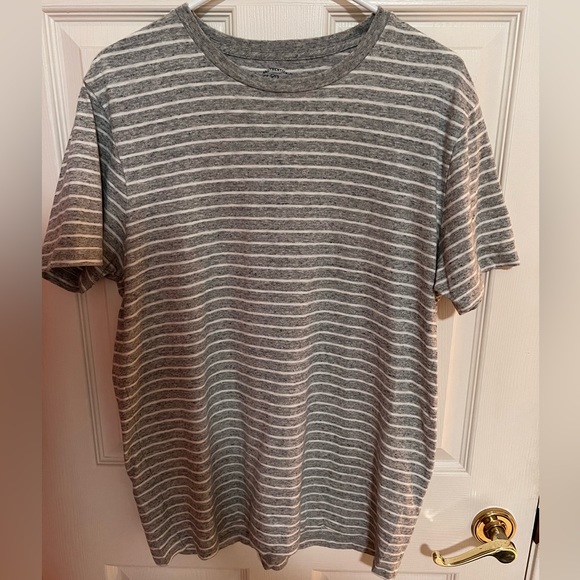 J Crew knit top! Grey base with white stripe! Only worn a few times. Size M - Picture 5 of 6